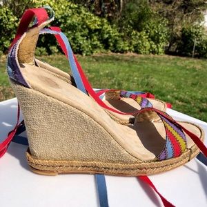 Marc Jacobs Carnival Espadrille Wedges Lace Up 41